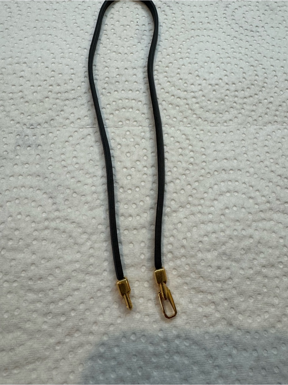 David Yurman Black Bracelet with Gold Hardware